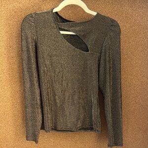 Catherine Malandrino Gray Cut Out Blouse